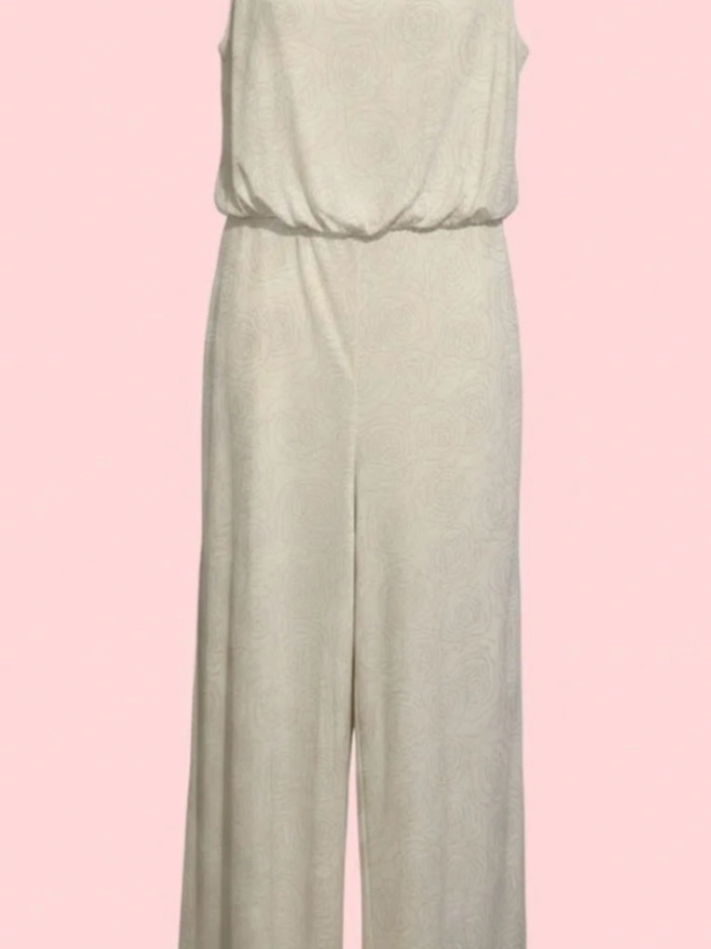 Gabby Skye Cream Sleeveless Wide-Leg Jumpsuit
